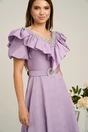 Rochie Suzzie lila cu strasuri si curea in talie, 3, dyfashion.ro