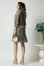Rochie vaporoasa din voal cu print snake gri
