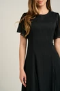 Rochie vaporoasa din voal neagra cu fir lurex si maneci scurte fluture