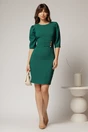 Rochie DY Fashion verde conica cu nasturi aurii pe talie, 3, dyfashion.ro