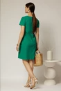 Rochie verde din in cu flori brodate si croi drept, 2, dyfashion.ro