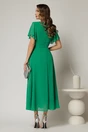 Rochie verde lunga de ocazie din voal cu decolteul petrecut, 2, dyfashion.ro