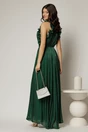 Rochie verde lunga de ocazie din voal peliculizat cu cordon impletit, 2, dyfashion.ro