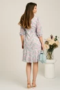 Rochie verde mint din voal cu croi drept si flori lila- Viada, 2, dyfashion.ro