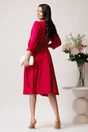 Rochie Viada din voal fucsia cu funda la bust si cordon in talie, 2, dyfashion.ro