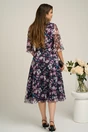 Rochie Viada din voal neagra cu flori fucsia