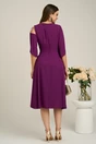 Rochie Viada eleganta din voal magenta cu broderie la bust