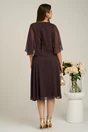 Rochie Viada eleganta din voal maro cu capa la bust