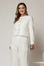 Sacou alb scurt cu capace decorative si inchidere cu nasturi, 1, dyfashion.ro