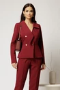 Sacou Beatriz bordo elegant cu rever si nasturi, 1, dyfashion.ro
