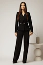 Sacou Beatriz negru elegant cu rever si nasturi, 3, dyfashion.ro
