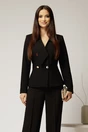 Sacou Beatriz negru elegant cu rever si nasturi, 1, dyfashion.ro