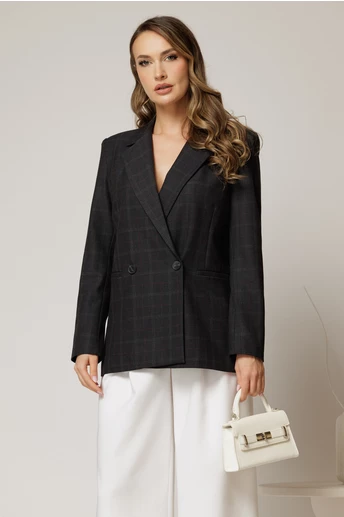 Sacou bleumarin casual office in carouri