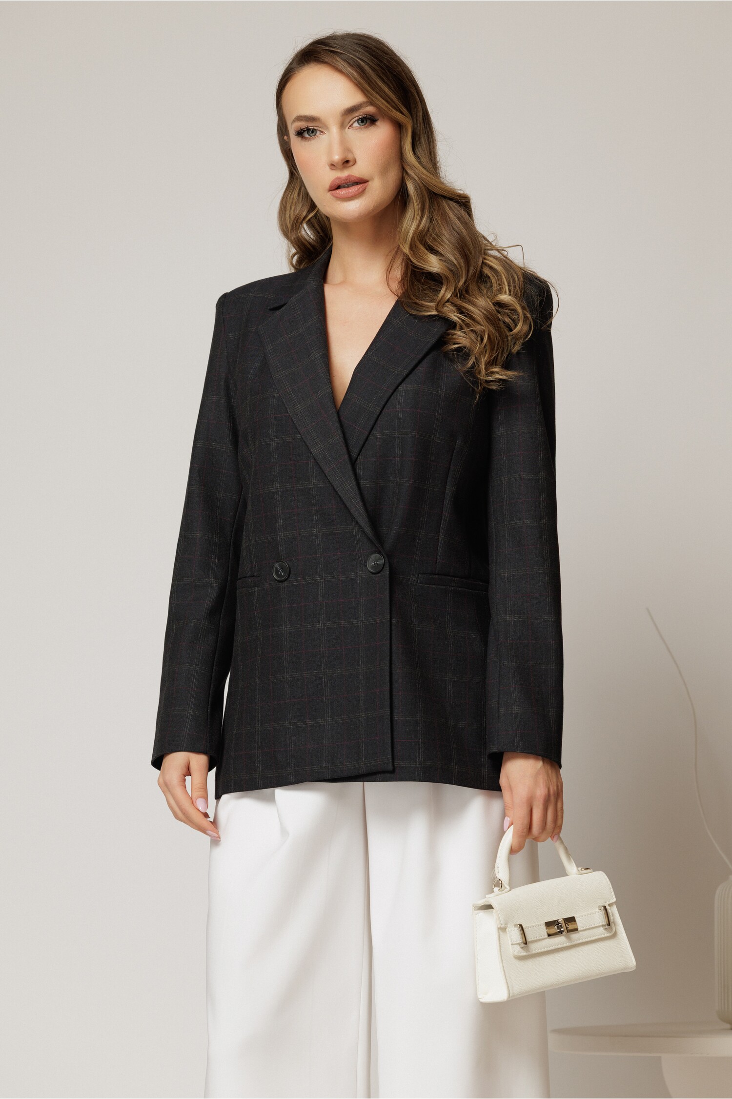 Sacou bleumarin casual office in carouri