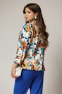 Sacou dama alb cu imprimeu floral albastru rosu, 2, dyfashion.ro