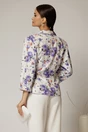 Sacou dama alb cu imprimeu floral lila, 2, dyfashion.ro