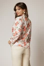 Sacou dama alb cu imprimeu floral oranj, 2, dyfashion.ro