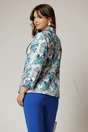 Sacou dama alb cu imprimeu floral turcoaz, 2, dyfashion.ro