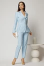 Sacou dama bleu cu aplicatii din dantela si croi cambrat, 3, dyfashion.ro