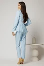 Sacou dama bleu cu aplicatii din dantela si croi cambrat, 2, dyfashion.ro