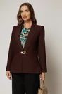 Sacou dama bordo cambrat cu inchidere ampla aurie, 1, dyfashion.ro