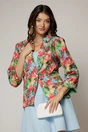 Sacou dama cu imprimeu floral fucsia, 1, dyfashion.ro