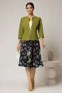 Sacou dama lime cambrat cu maneci trei sferturi si inchidere cu nasture, 3, dyfashion.ro