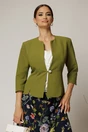 Sacou dama lime cambrat cu maneci trei sferturi si inchidere cu nasture, 1, dyfashion.ro