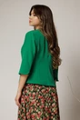 Sacou dama verde cambrat cu maneci trei sferturi si inchidere cu nasture, 2, dyfashion.ro