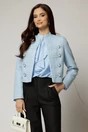 Sacou DY Fashion bleu din tweed si nasturi decorativi, 1, dyfashion.ro