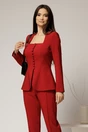 Sacou DY Fashion bordo cambrat cu peplum si inchidere cu nasturi, 1, dyfashion.ro