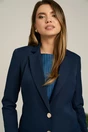 Sacou DY Fashion din stofa bleumarin cu buzunare