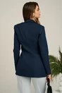 Sacou DY Fashion din stofa bleumarin cu buzunare