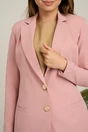Sacou DY Fashion din stofa roz cu buzunare