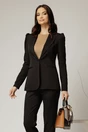 Sacou DY Fashion negru cu inchidere cu nasture si croi cambrat, 1, dyfashion.ro
