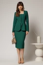 Sacou DY Fashion verde cambrat cu peplum si inchidere cu nasturi, 4, dyfashion.ro