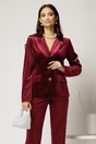 Sacou elegant din catifea bordo si inchidere cu doi nasturi, 1, dyfashion.ro