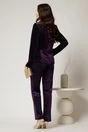 Sacou elegant din catifea mov si inchidere cu doi nasturi, 2, dyfashion.ro