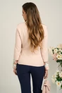 Sacou elegant din crep bej cu nasture perlat