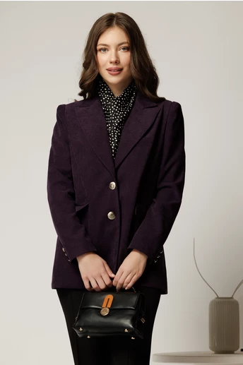 Sacou mov din catifea reiata