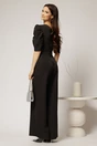 Salopeta Emma lunga neagra de ocazie cu accesoriu pe talie, 2, dyfashion.ro