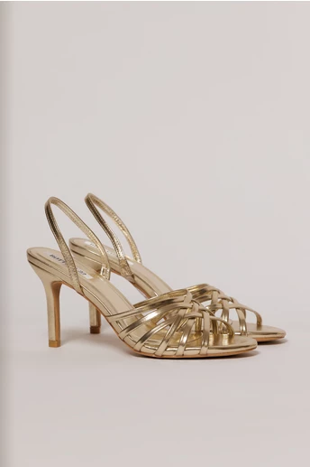 Sandale aurii cu barete impletite