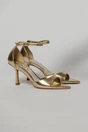 Sandale aurii elegante din piele ecologica cu varf ascutit, 1, dyfashion.ro