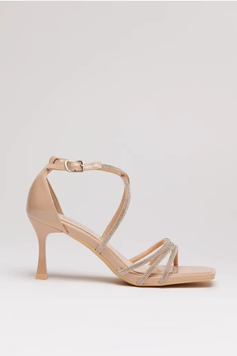Sandale beige cu stasuri stralucitoare