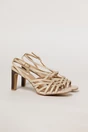 Sandale bej elegante cu barete subtiri impletite, 1, dyfashion.ro