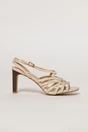 Sandale bej elegante cu barete subtiri impletite, 2, dyfashion.ro