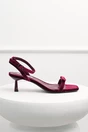 Sandale bordo din catifea cu barete subtiri si fundita, 2, dyfashion.ro