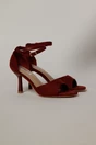 Sandale bordo elegante din piele intoarsa ecologica cu varf patrat, 1, dyfashion.ro