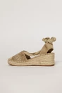 Sandale casual bej cu insertii kaki si talpa din iuta impletita, 3, dyfashion.ro