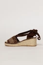 Sandale casual bej cu insertii maro si talpa din iuta impletita, 3, dyfashion.ro